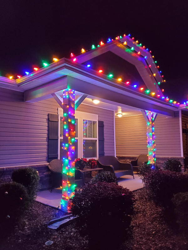 Christmas light installation